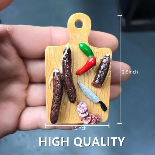 Miniatura 2 de 4 piezas de lindos imanes de refrigerador 3D en miniatura de comida – Fuerte diseño magnético de tabla de cortar para decoración de cocina y hogar