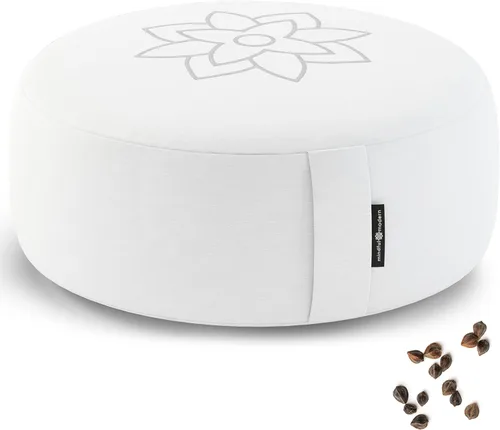 Miniatura 10 de Mindful Modern Cojín grande de meditación para Zafu Yoga - Almohada de meditación para sentarse en el suelo - Cojín de yoga relleno de cáscara
