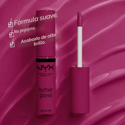 Miniatura 2 de NYX MAQUILLAJE PROFESIONAL Brillo de mantequilla, brillo de labios no pegajoso - Devil's Food Cake (Deep Plum)