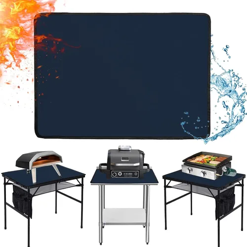 Miniatura 23 de Alfombrillas de parrilla ignífugas de 15 x 18 pulgadas para parrilla de mesa al aire libre para proteger tu mesa de parrilla, tapete de mesa