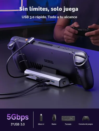 Miniatura 5 de JSAUX Estación de acoplamiento mejorada 4K@120Hz para Steam Deck OLED/ROG Ally X/Legion Go (S)/MSi Claw, estación de acoplamiento Steam Deck 6-en-1
