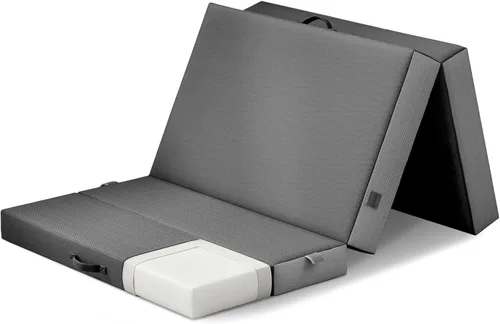 Cozzzi Colchón plegable individual de 4 pulgadas para suelo y viajes con funda extraíble, colchón ligero y portátil para adultos y niños, compacto y