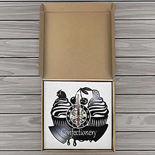 Miniatura 3 de Sweets - Lámpara de pared contemporánea para colgar, reloj con diseño de dulces navideños, relojes de panadería, decoración de pared, idea de disco