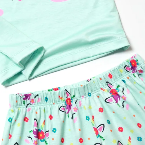 Miniatura 4 de QPANCY Pijamas a juego para niñas y muñecas, conjuntos de pijama de unicornio, ropa de dormir de algodón de verano