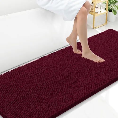 Miniatura 56 de Arotive Alfombras de baño de felpilla extrasuaves y absorbentes, de 24 x 16 pulgadas, lavables a máquina, parte trasera de goma antideslizante