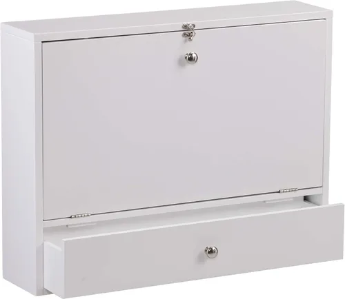 Miniatura 5 de SEI Furniture Willingham - Escritorio plegable para montaje en pared, color blanco
