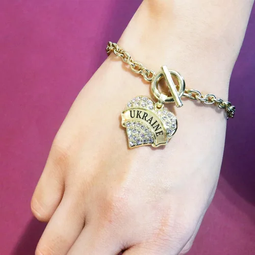 Miniatura 3 de Inspired Silver - Pulsera de oro con dije de corazón pavé con joyas de circonita cúbica