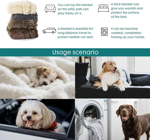 Miniatura 6 de gogobunny Manta impermeable para perros para perros grandes, gatos, cachorros, manta reversible de piel sintética para mascotas, lavable, protección