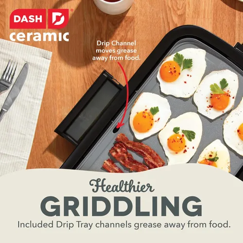 Miniatura 6 de DASH Everyday plancha eléctrica de cerámica para panqueques, hamburguesas, quesadillas, huevos y otros desayunos, almuerzos y aperitivos sobre