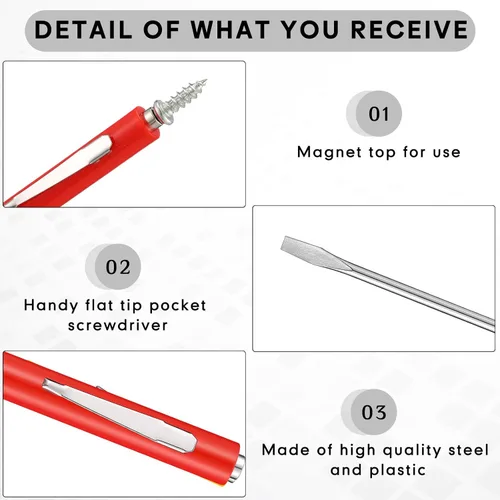 Miniatura 4 de Shimeyao Juego de 20 destornilladores de cabeza plana de bolsillo, pequeños destornilladores magnéticos de bolsillo, mini clips a granel, Multi