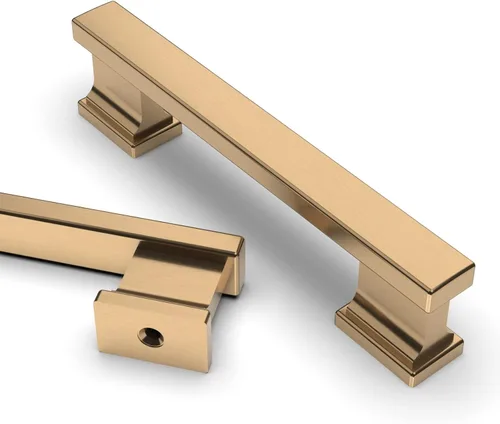 Miniatura 27 de Asidrama - Paquete de 6 manijas de gabinete de cocina color latón cepillado de 3.75 pulgadas (96mm), tiradores para gabinete, accesorios