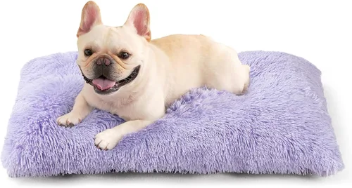 Miniatura 33 de EHEYCIGA Cama Esponjosa para Jaula de Perros Grandes, Almohadilla de Jaula de Piel Sintética Afelpada, Cama Calmante Anti-Ansiedad para Perros Negro