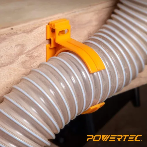 Miniatura 6 de POWERTEC 70342-P2 Perchas de estilo abierto para tubería y manguera de recolección de polvo de 2-1/2 pulgadas con múltiples opciones de montaje