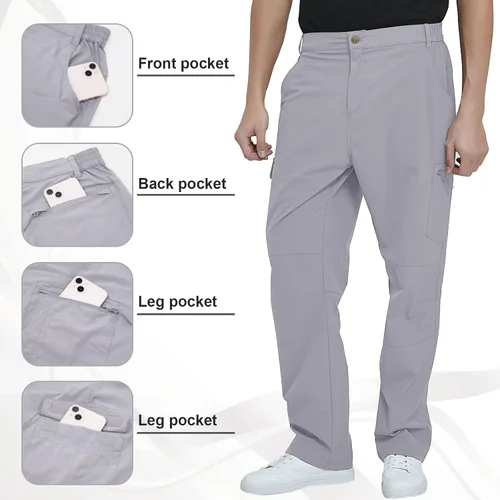 Miniatura 3 de MEETYOO Pantalones cargo de senderismo para hombre, impermeables, tácticos, ligeros, elásticos, para acampar