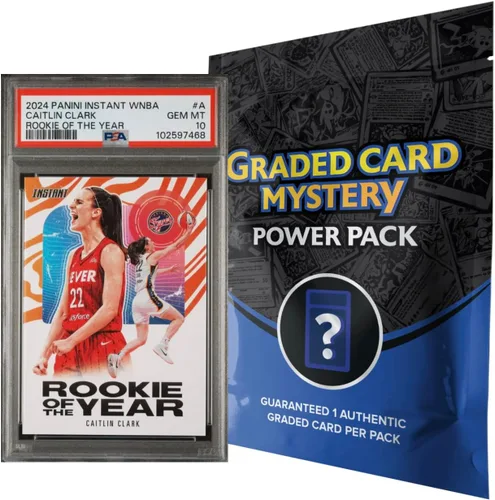 Paquetes Misterio de Tarjetas Graduadas PSA de Zoo Packs Caitlin Clark - Garantizada 1 Tarjeta Graduada PSA con Grado A de 8, 9 o 10 y 1 Paquete de