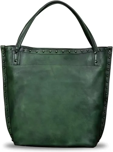 Miniatura 2 de Bolso de hombro grande de cuero genuino para mujer, bolso de mano vintage de cuero real y bolsos de mano, bolso cruzado