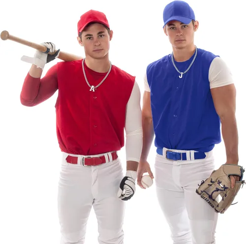 Miniatura 4 de QINJIEJIE Collar de béisbol inicial A-Z con letras, accesorios deportivos, colgante de encanto de béisbol, joyería de cadena de acero inoxidable 2-P