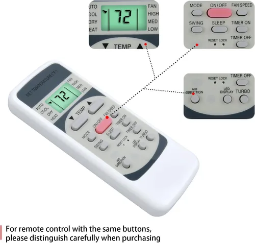 Miniatura 3 de Mando a distancia de repuesto compatible con aire acondicionado Midea RG51M5/(C) EU Milexus RG51M5/EU AC