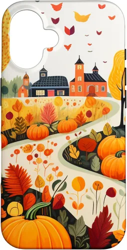 Miniatura 31 de iPhone 12 mini hojas otoño calabaza patrón otoño color hojas caso