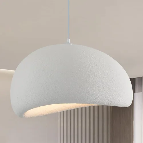 Miniatura 10 de Lámpara colgante Wabi Sabi de 11.8 pulgadas, luminaria de techo japonesa moderna para comedor, isla de cocina, pasillo, lámpara colgante gris