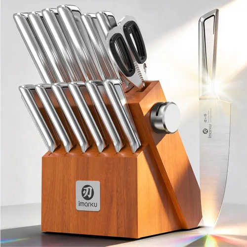 Miniatura 15 de imarku Cuchillo de chef profesional japonés de 8 pulgadas, cuchillo de pelar de acero inoxidable de alto carbono, mango ergonómico, afilado, borde