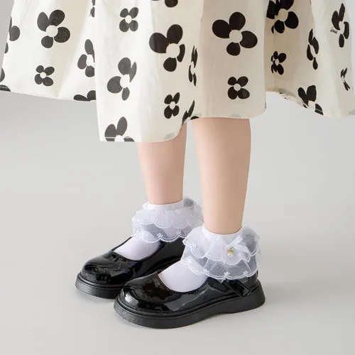 Miniatura 18 de Looching Calcetines de encaje con volantes para niñas pequeñas, de algodón, con volantes, con lazo, paquete de 5