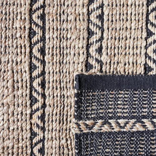 Miniatura 4 de SAFAVIEH Natural Fiber Collection NFB655Z - Alfombra de pasillo de 2 pies 3 pulgadas x 8 pies, color negro y natural, hecha a mano de yute a rayas