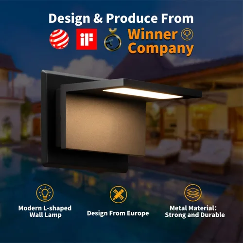 Miniatura 2 de Lámpara de pared LED para exteriores, lámpara de montaje en pared, moderna lámpara de iluminación, lámpara de aluminio gris para porche, puerta