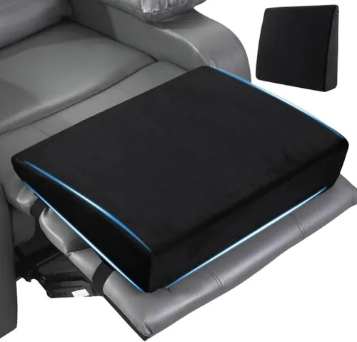 MABOZOO Almohada reclinable de cuña, cojín de espuma extra grande para reposapiés con correas ajustables, extensor de reposapiés reclinable, Negro
