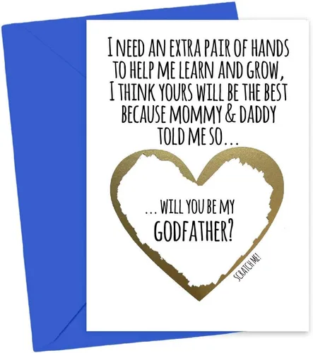 Miniatura 3 de Tarjeta para raspar con texto en inglés «Will You Be My Godmother Godfather Scratch Off», tarjeta para promoción de Tia y Tio a Padrinos de parte