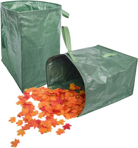 Miniatura 2 de Juego de 2 bolsas de jardín reutilizables de 106 galones con asas reforzadas, bolsas de jardinería resistentes, bolsas de jardinería para césped