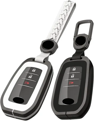 Miniatura 12 de Funda de aleación de metal para llavero, compatible con Toyota Camry RAV4, Highlander, Corolla, Avalon, C-HR, Prius, GT86, control remoto sin llave
