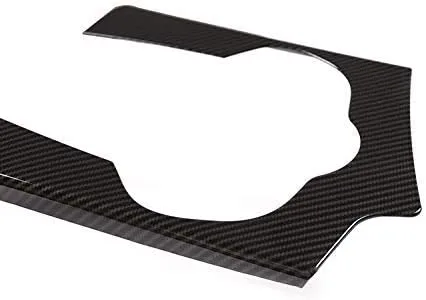 Miniatura 5 de YIWANG Fibra de carbono ABS interior coche consola central cambio panel cubierta 2 unids para Alfa Romeo Stelvio 2017 2018 2019 Auto Accesorios