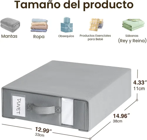 Miniatura 4 de DIMJ Organizadores de sábanas y almacenamiento de 6 unidades, soporte plegable para sábanas de lino, caja de almacenamiento para organización, juego