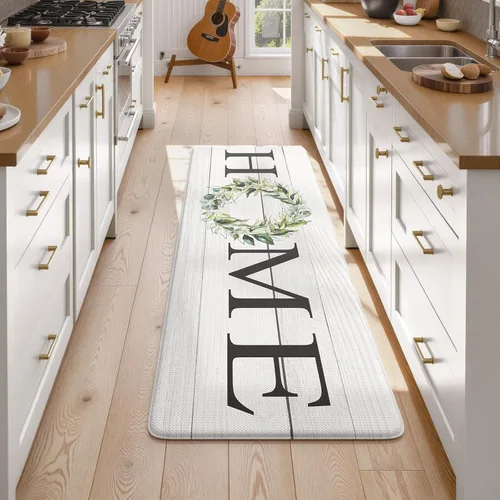 Miniatura 26 de KIMODE Alfombra Antifatiga para Cocina 2 Piezas, Alfombras de Cocina Impermeables y Antideslizantes, Alfombra de Cocina de Estilo Rústico para Piso