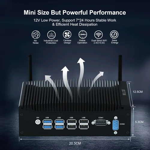Miniatura 4 de HISTTON Mini computadora Windows 11 Pro, Mini PC de escritorio Core i5-8265U, DDR4 8 GB de RAM, SSD de 128 GB, Micro PC, Dual LAN, BT4.2, Mini PC