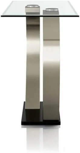 Miniatura 10 de BOWERY HILL Mesa consola moderna de metal, 48 pulgadas de ancho x 18 pulgadas de profundidad x 30.25 pulgadas de alto, acabado gris, diseño