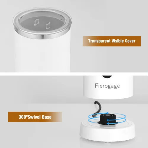 Miniatura 5 de Espumador de leche, vaporizador eléctrico de leche, máquina automática de espuma fría y caliente de 8.4 onzas líquidas y calentador de leche