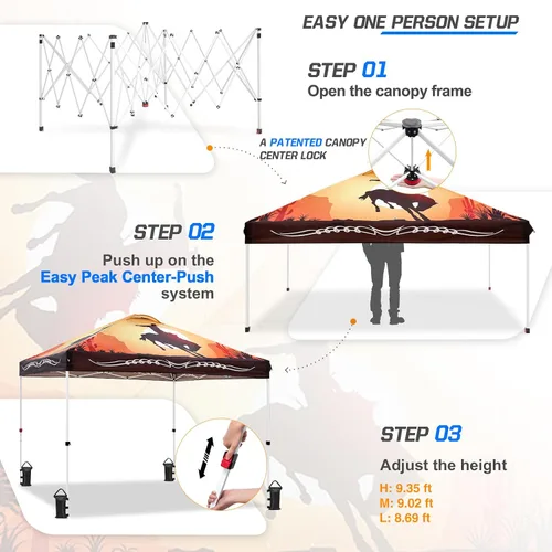 Miniatura 308 de EAGLE PEAK Tienda de campaña desplegable con bolsa de transporte con ruedas, 8 estacas, 4 cuerdas, 4 bolsas de peso, toldo de tienda de campaña