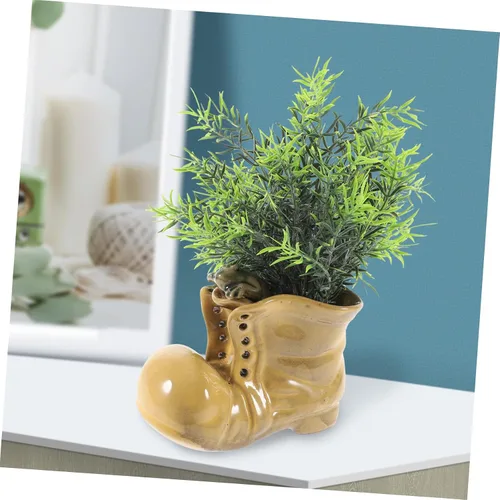 Miniatura 3 de Botas de dibujos animados en forma de suculenta maceta de cerámica para plantas de interior, oficina, ventana, alféizar decoración única