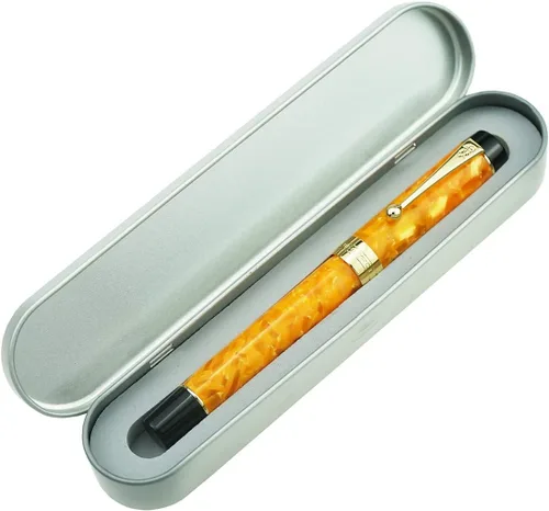 Miniatura 33 de Jinhao 100 - Pluma estilográfica de estilo clásico en celuloide, instrumento de escritura suave con punta #6, juego de pluma con convertidor
