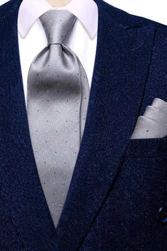 Miniatura 210 de Hi-Tie Corbata clásica de cachemira para hombre con pañuelo y gemelos a cuadros