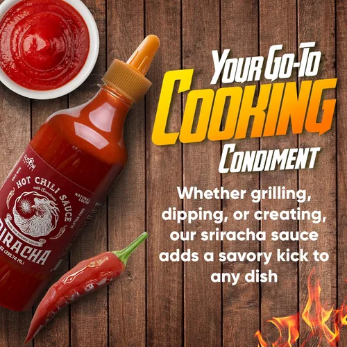 Miniatura 6 de Fusion Select Salsa picante Sriracha de 10 onzas, condimento gourmet de salsa picante y dulce para cocinar, pizza, salteado, pollo, carne, taco