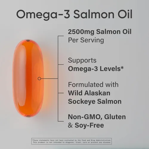 Miniatura 2 de Sports Research® Aceite de Salmón - Origen Único de Salmón Sockeye Salvaje de Alaska 2500 mg por Porción con Ácidos Grasos EPA y DHA Certificado