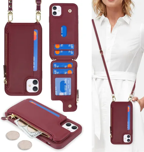 Miniatura 21 de Cavor para iPhone 11 Funda con tarjetero, para iPhone 11 Funda tipo cartera para mujeres y hombres, Funda para teléfono tipo cartera con soporte