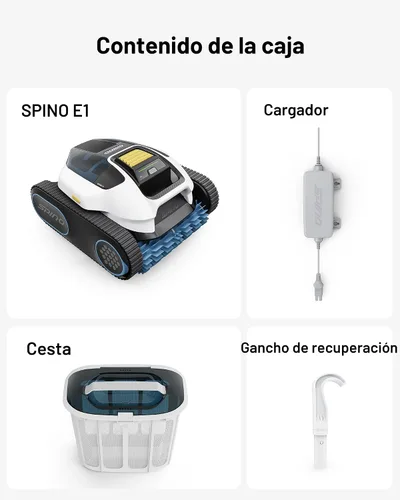 Miniatura 9 de Spino E1 - Limpiador robótico inalámbrico para piscina, robot de piscina para limpieza de paredes y líneas de flotación, camino de arco inteligente