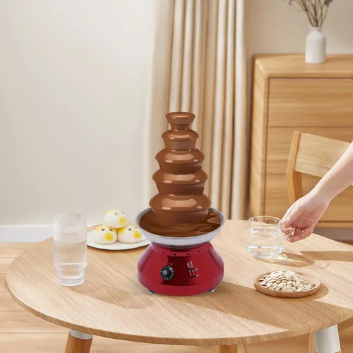 Miniatura 2 de Fuente de chocolate comercial, 5 niveles y 7 libras, gran torre comercial de fondue de chocolate caliente, máquina eléctrica de fuente de fondue