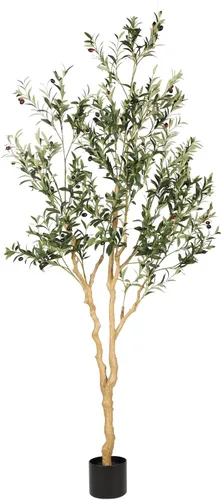 Realead - Árbol de olivo artificial de 7 pies - Árboles de olivo de seda artificiales realistas de gran altura para decoración interior - Árbol de