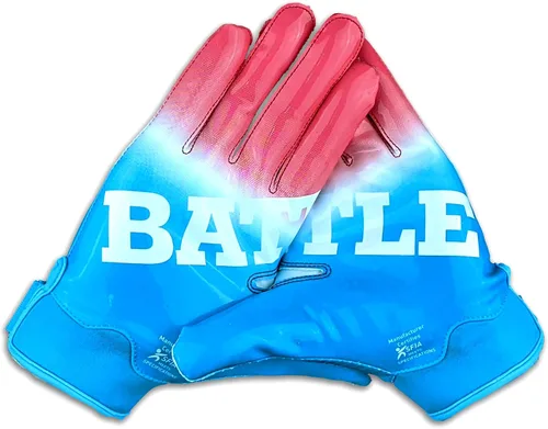 Miniatura 12 de Battle Sports - Guantes de fútbol americano para receptor abierto con dorso de mano, ultraadherentes y con agarre, antideslizantes, para adultos