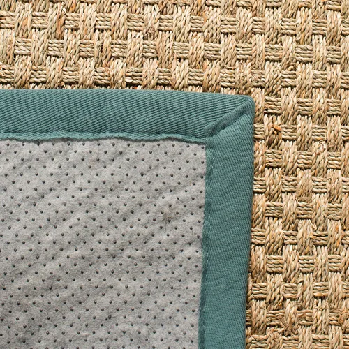 Miniatura 8 de SAFAVIEH Alfombra de Área 8x10 - Colección de Fibra Natural - Grande - Natural y Azul Claro, Hierba Marina, Patrón de Tejido de Canasta (NF114M)